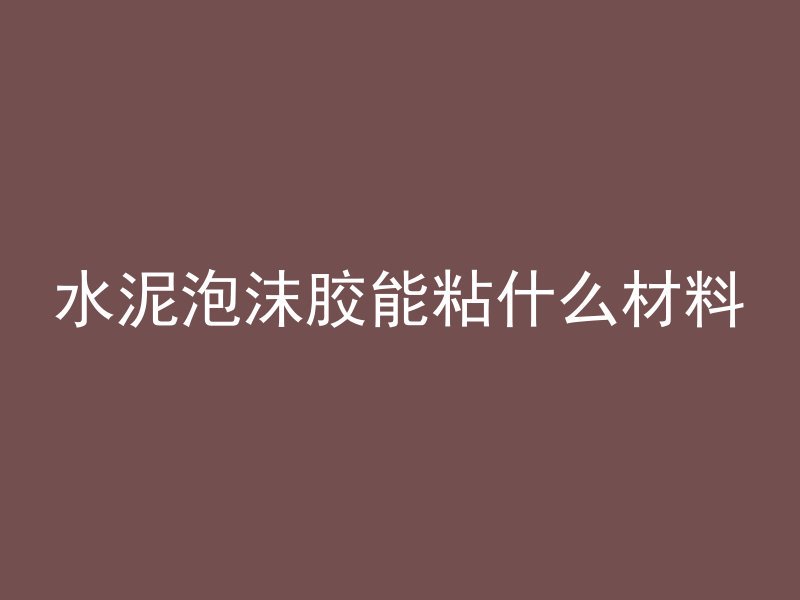 水泥泡沫胶能粘什么材料