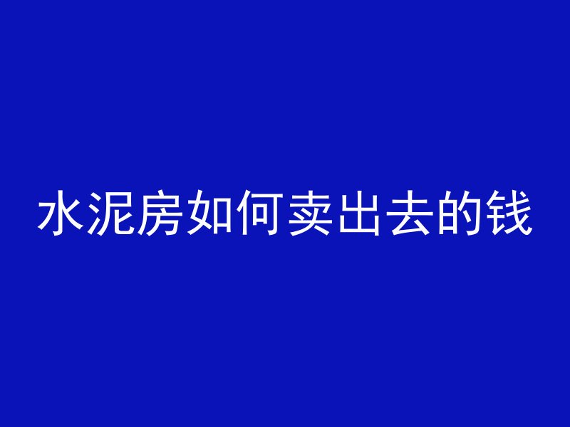 水泥房如何卖出去的钱