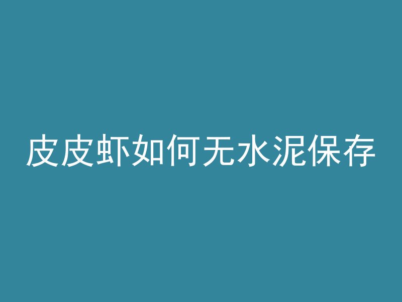 皮皮虾如何无水泥保存