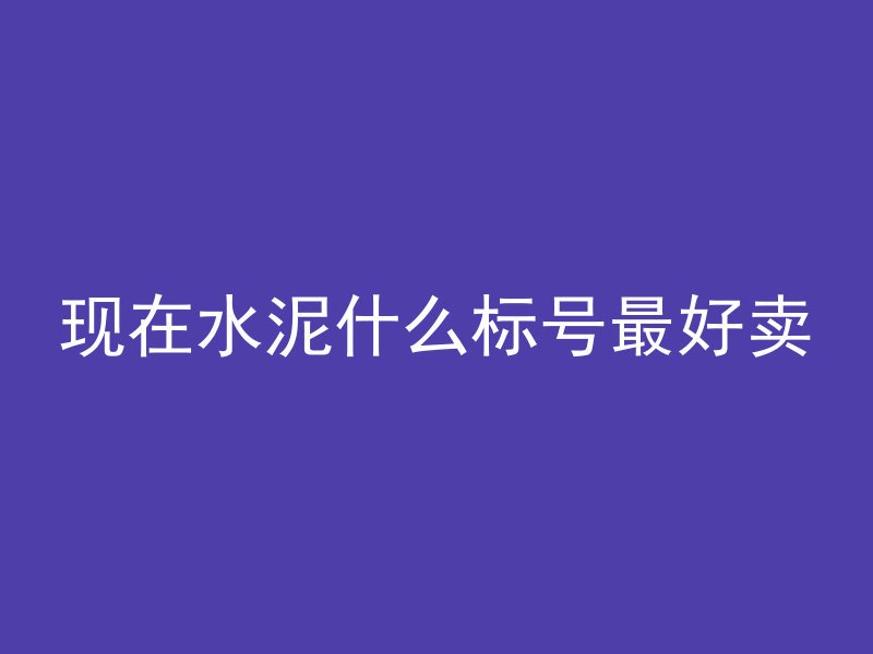 现在水泥什么标号最好卖