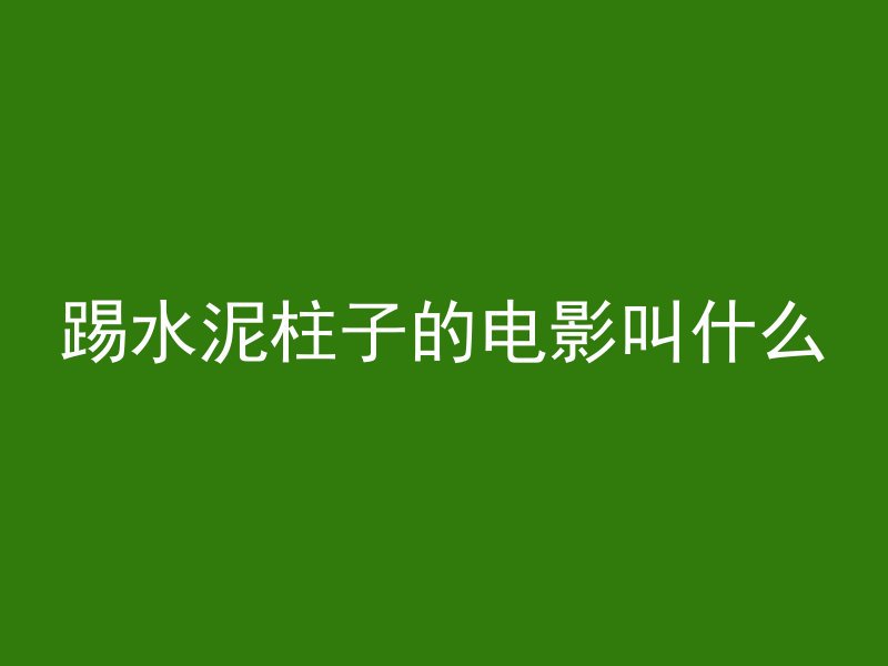 踢水泥柱子的电影叫什么