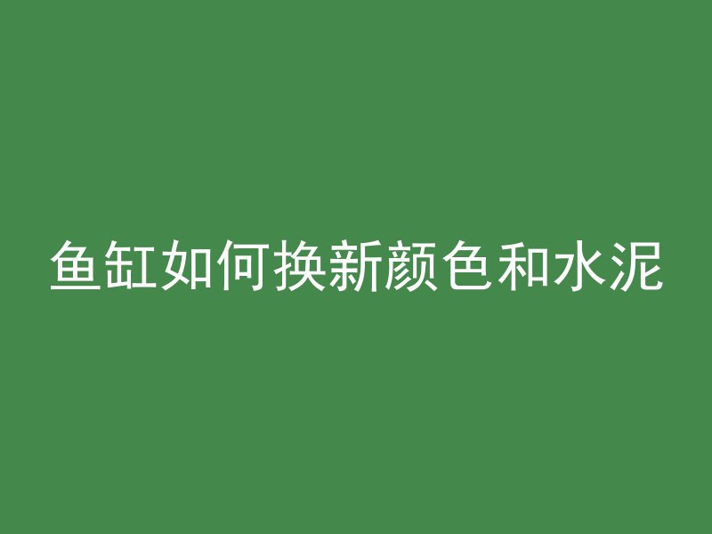 鱼缸如何换新颜色和水泥