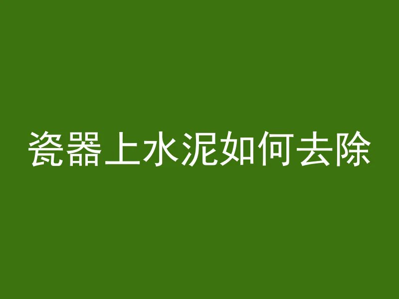 瓷器上水泥如何去除