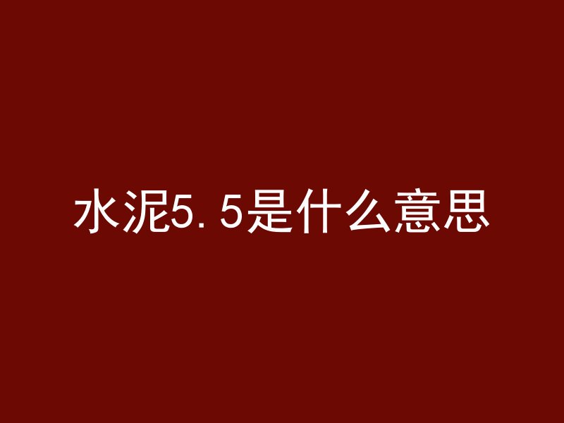 水泥5.5是什么意思