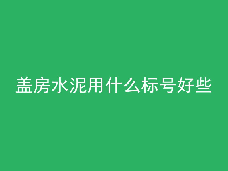 盖房水泥用什么标号好些