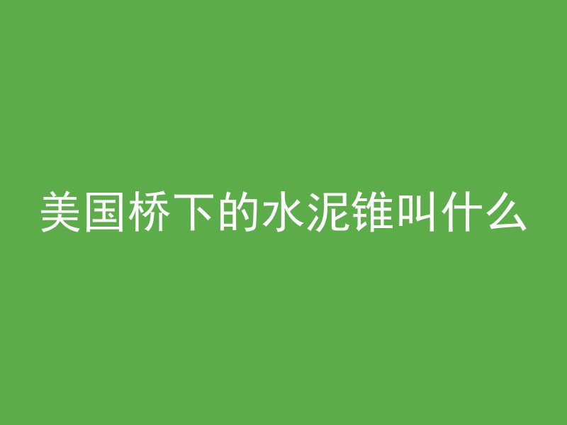 美国桥下的水泥锥叫什么