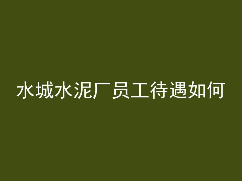 水城水泥厂员工待遇如何