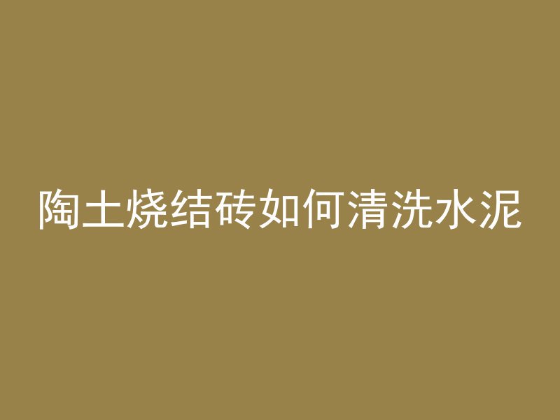 陶土烧结砖如何清洗水泥