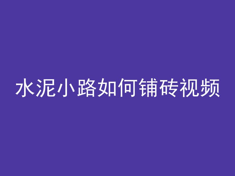 水泥小路如何铺砖视频