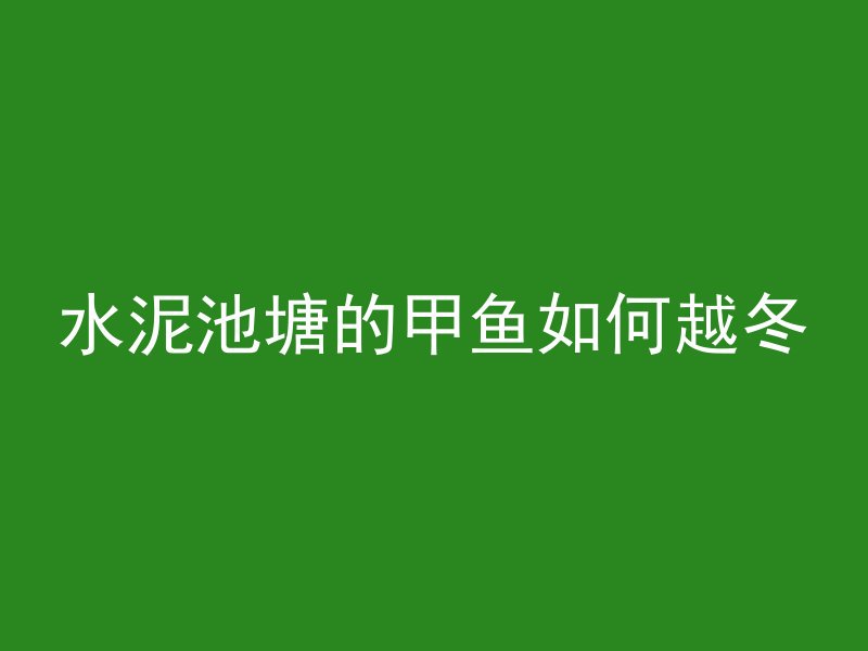 水泥池塘的甲鱼如何越冬